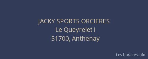 JACKY SPORTS ORCIERES
