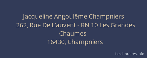 Jacqueline Angoulême Champniers