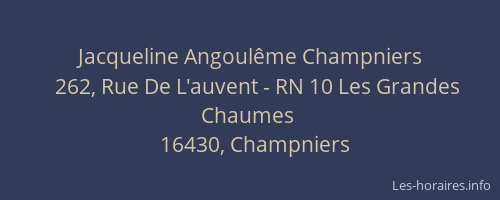 Jacqueline Angoul&ecirc;me Champniers