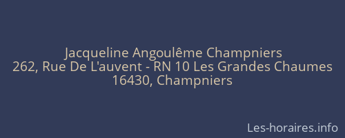 Jacqueline Angoulême Champniers