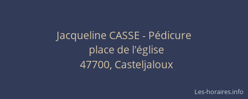 Jacqueline CASSE - Pédicure