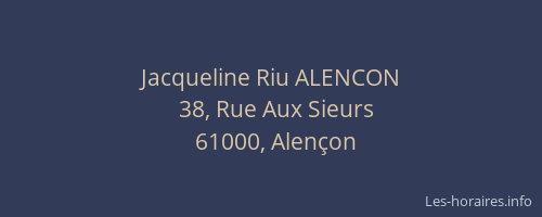 Jacqueline Riu ALENCON