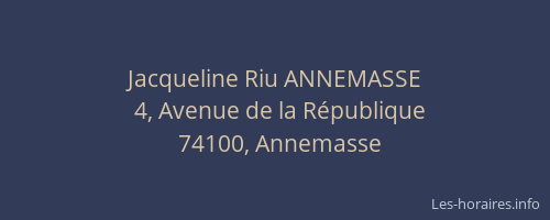 Jacqueline Riu ANNEMASSE