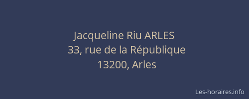 Jacqueline Riu ARLES