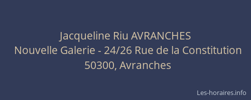 Jacqueline Riu AVRANCHES