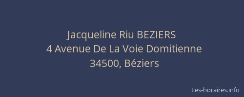 Jacqueline Riu BEZIERS