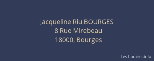 Jacqueline Riu BOURGES