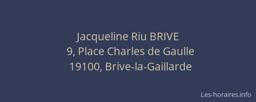 Jacqueline Riu BRIVE
