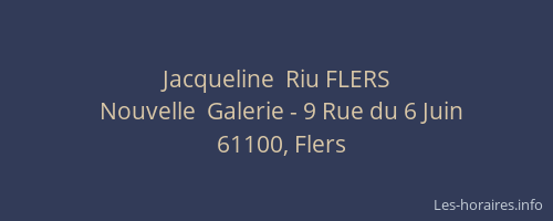 Jacqueline  Riu FLERS