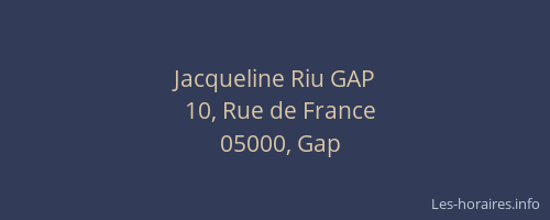 Jacqueline Riu GAP