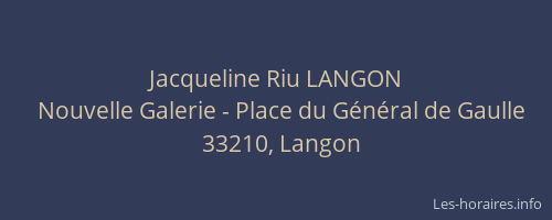Jacqueline Riu LANGON