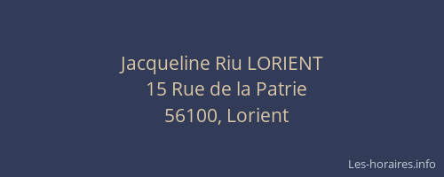 Jacqueline Riu LORIENT