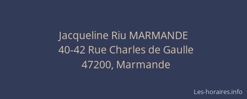 Jacqueline Riu MARMANDE