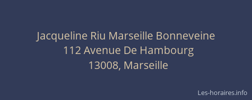 Jacqueline Riu Marseille Bonneveine