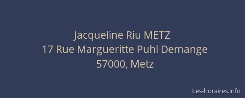 Jacqueline Riu METZ