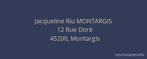Jacqueline Riu MONTARGIS