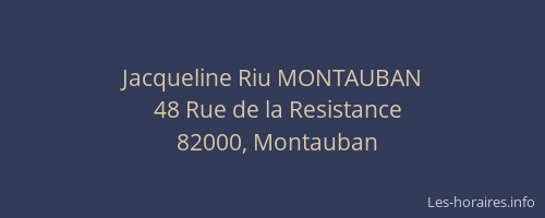Jacqueline Riu MONTAUBAN