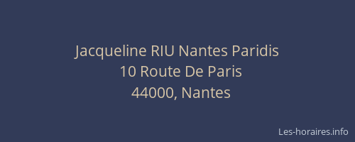 Jacqueline RIU Nantes Paridis