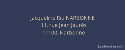 Jacqueline Riu NARBONNE