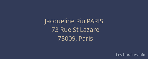 Jacqueline Riu PARIS