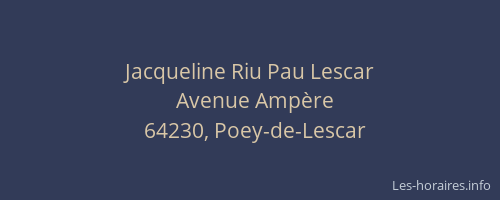 Jacqueline Riu Pau Lescar