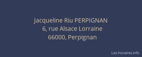 Jacqueline Riu PERPIGNAN