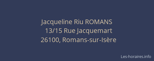 Jacqueline Riu ROMANS