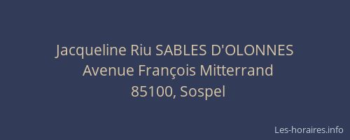Jacqueline Riu SABLES D'OLONNES
