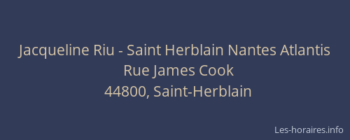 Jacqueline Riu - Saint Herblain Nantes Atlantis