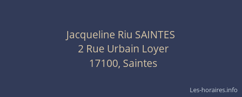 Jacqueline Riu SAINTES