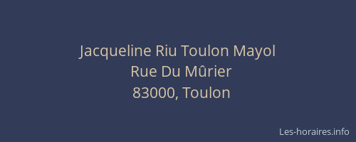 Jacqueline Riu Toulon Mayol