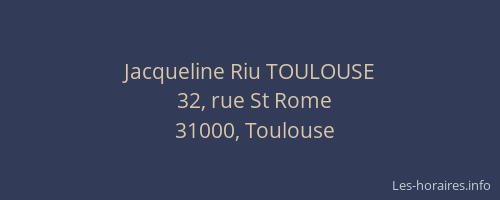 Jacqueline Riu TOULOUSE