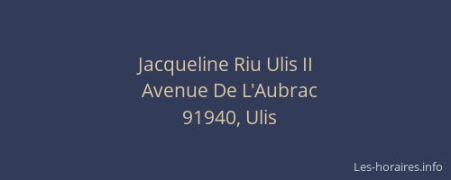 Jacqueline Riu Ulis II