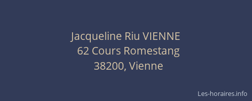 Jacqueline Riu VIENNE