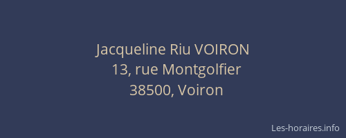 Jacqueline Riu VOIRON