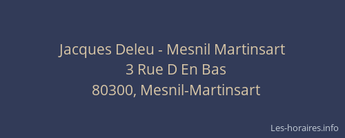 Jacques Deleu - Mesnil Martinsart