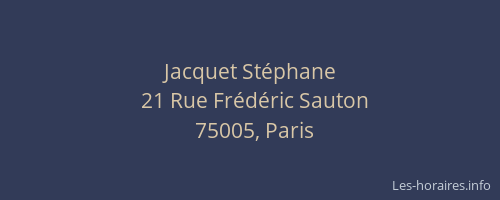 Jacquet Stéphane