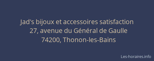 Jad's bijoux et accessoires satisfaction