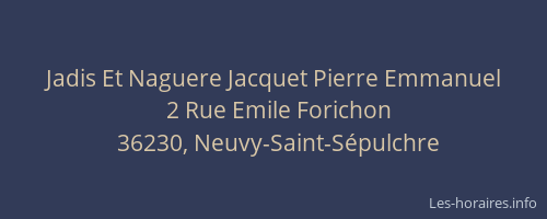 Jadis Et Naguere Jacquet Pierre Emmanuel
