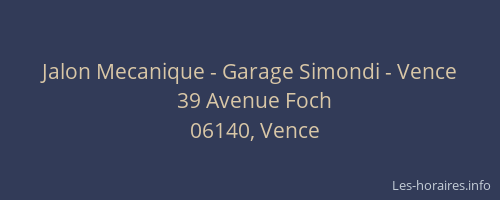 Jalon Mecanique - Garage Simondi - Vence