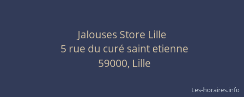 Jalouses Store Lille