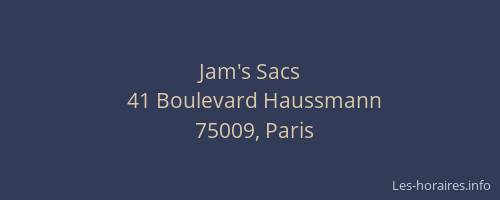 Jam's Sacs