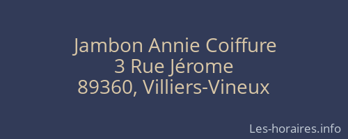 Jambon Annie Coiffure