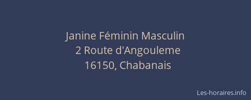 Janine F&eacute;minin Masculin