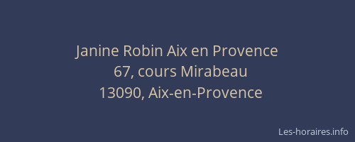 Janine Robin Aix en Provence