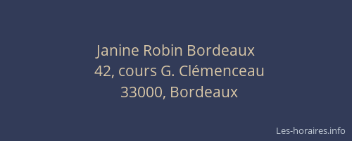Janine Robin Bordeaux
