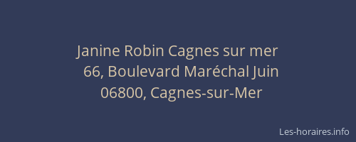 Janine Robin Cagnes sur mer