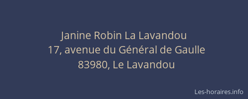 Janine Robin La Lavandou