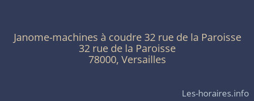 Janome-machines à coudre 32 rue de la Paroisse