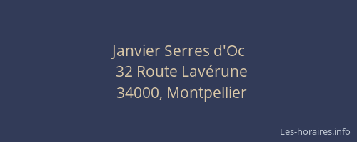 Janvier Serres d'Oc